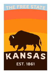 Kansas 'Free State' Buffalo Art Print