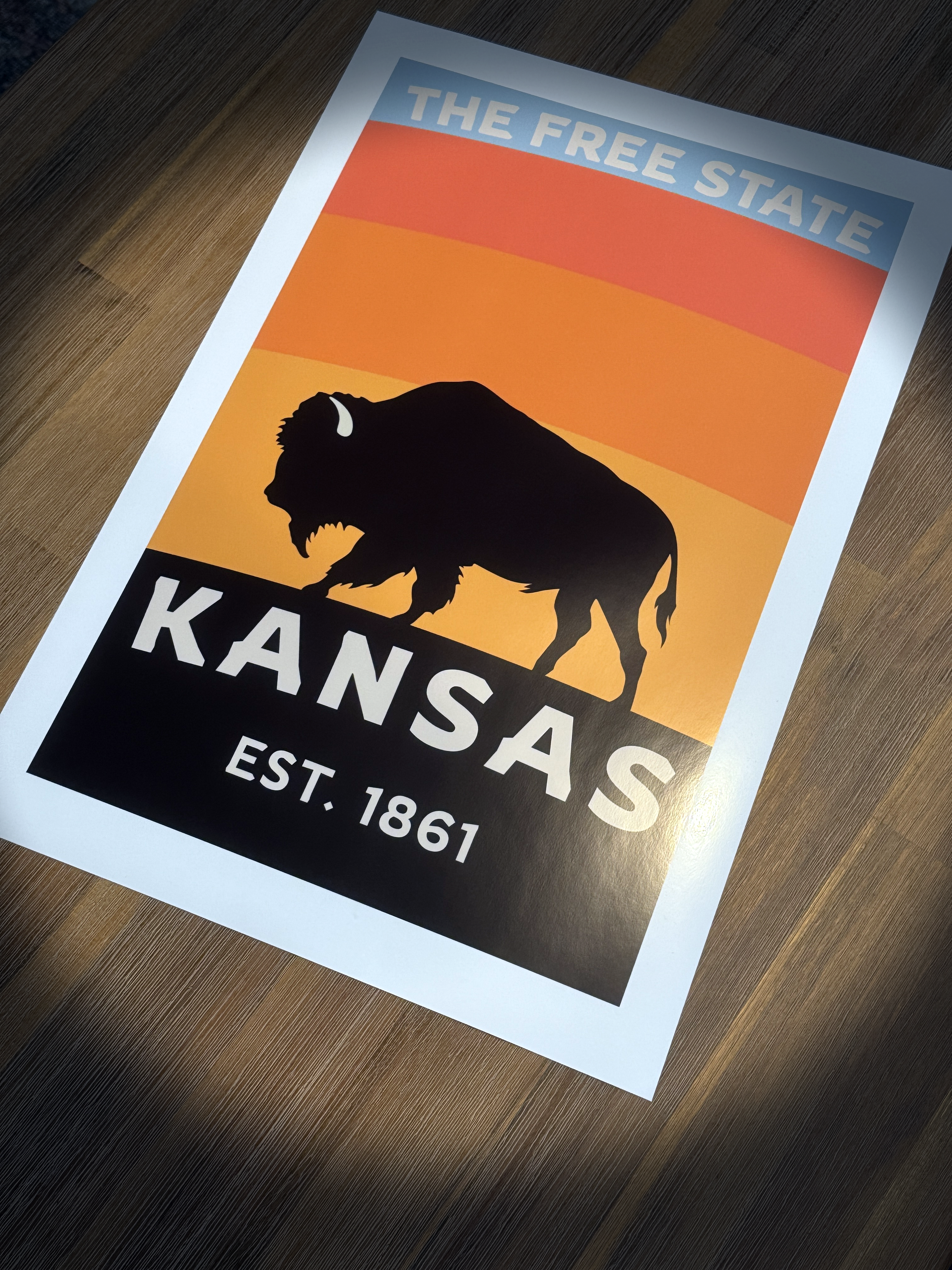 Kansas 'Free State' Buffalo Art Print