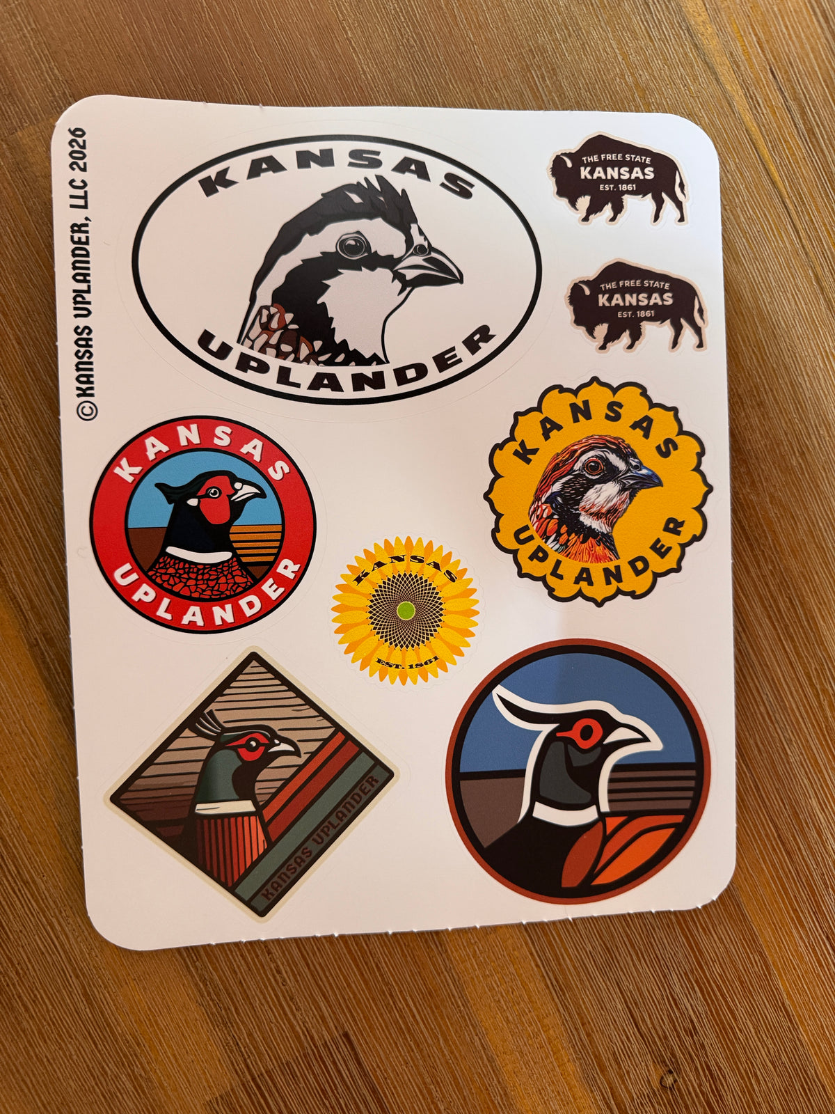 Kansas Uplander Pheasant/Quail Sticker Sheet