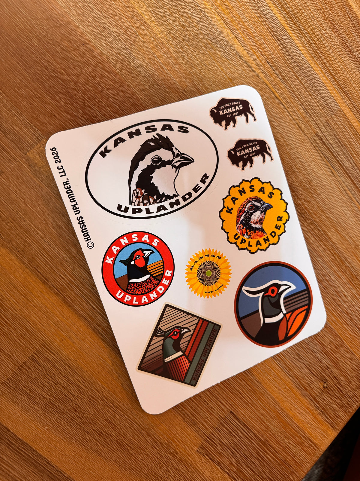 Kansas Uplander Pheasant/Quail Sticker Sheet