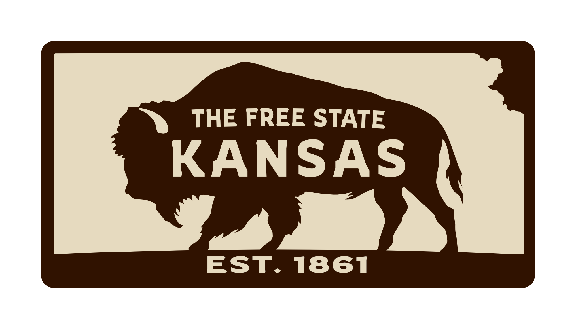 The Free State Buffalo Front License Plate