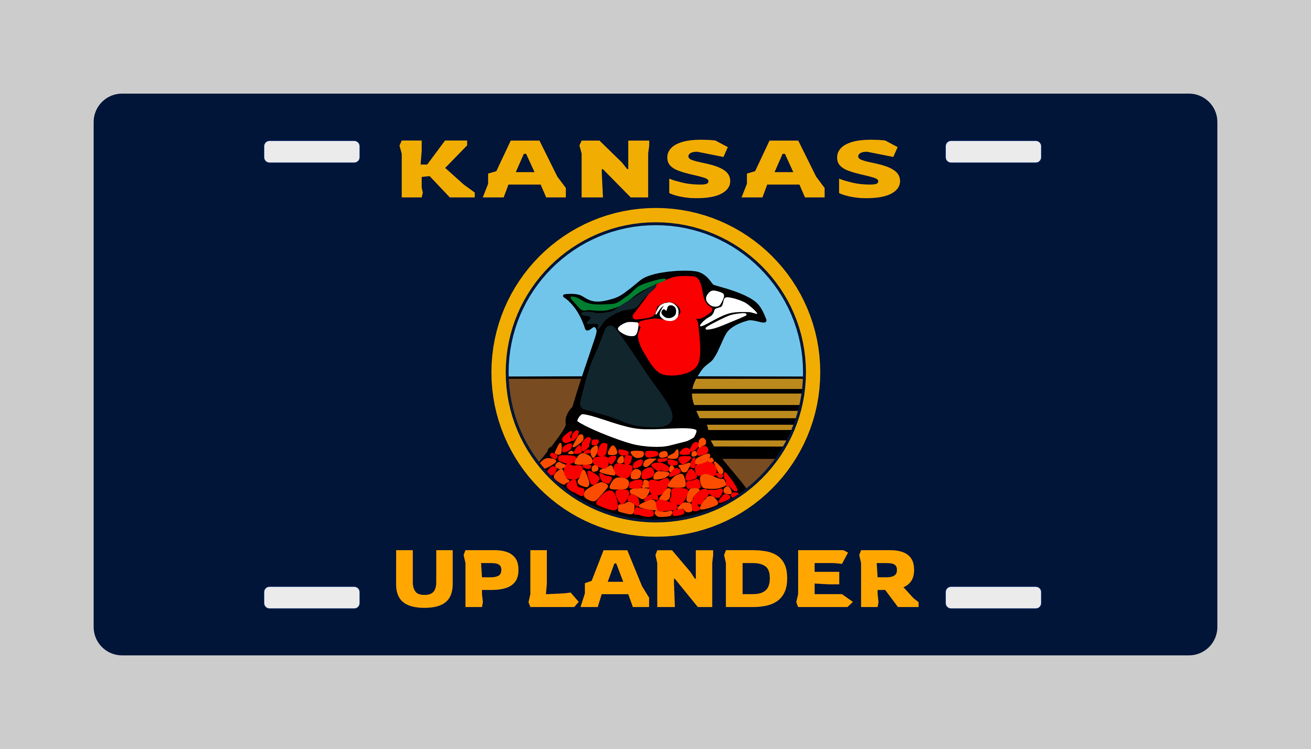 The Kansas Uplander Front License Plate