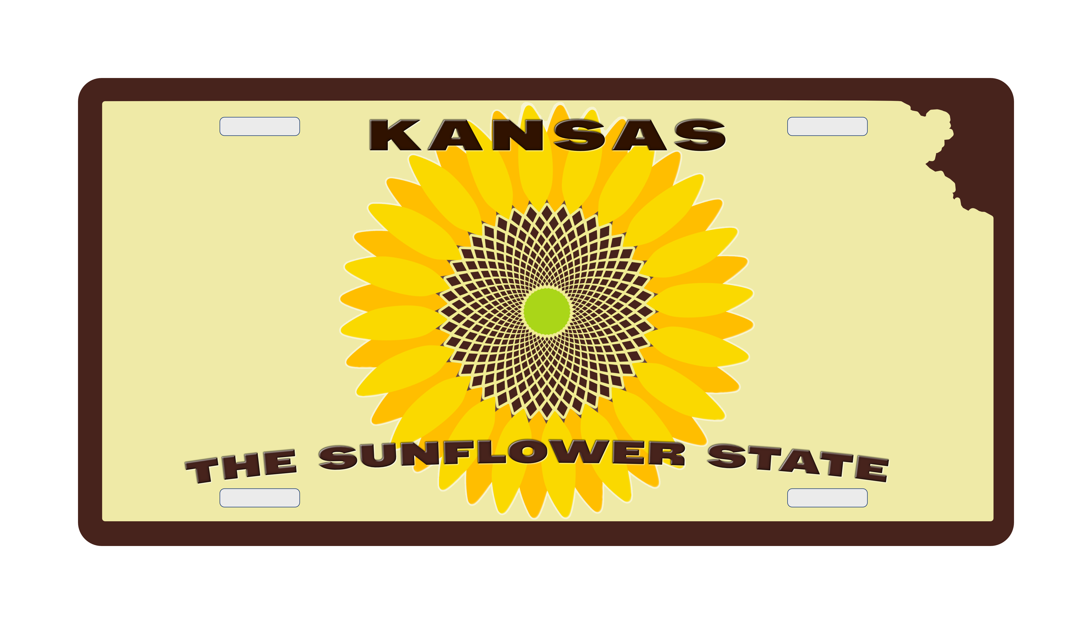 The Sunflower State Front License Plate