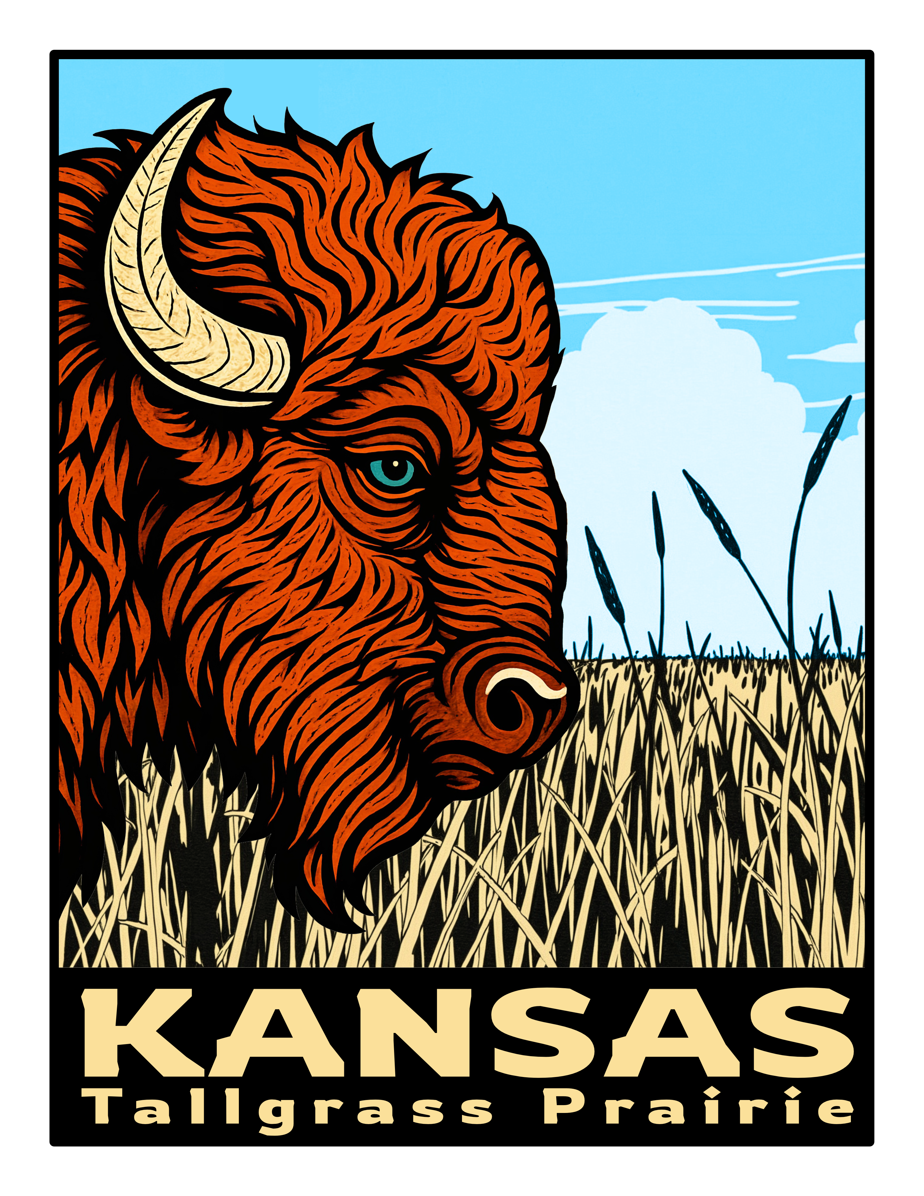 Tallgrass Buffalo Art Print